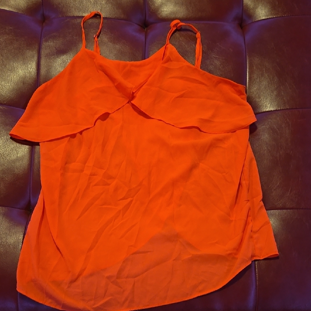 Women's Orange Sleeveless Top